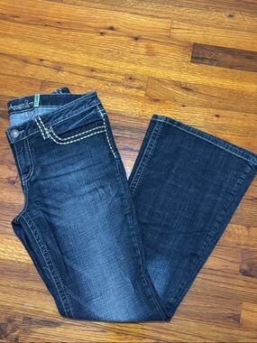 American Rag Dark Blue Flare Jeans with Contrast Stitching